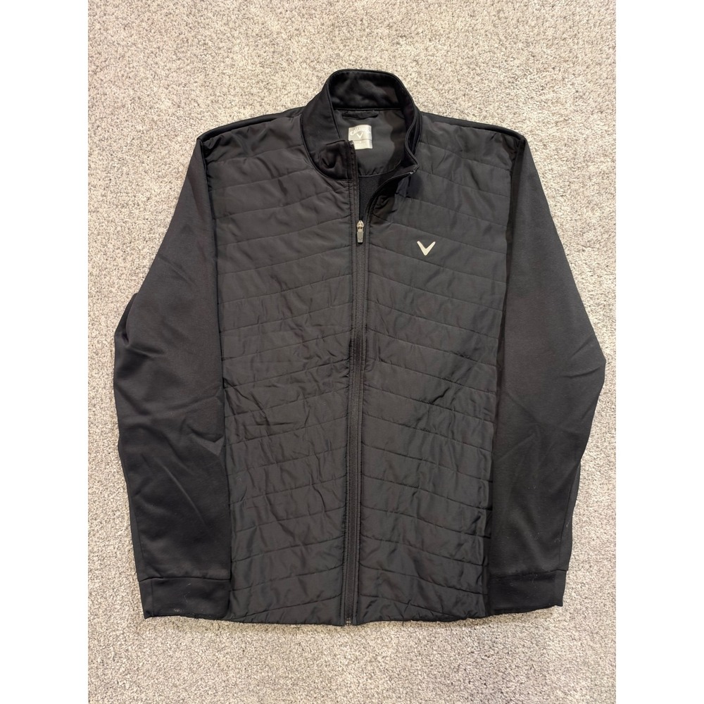 Callaway Jacket Mens L Black Quilted Hybrid Full Zip Golf Performance BC4416